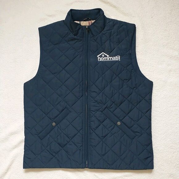 Brooks Brothers Vest Mens L Navy Blue Quilted Zip Puffer Sleeveless Hommati Logo - Picture 1 of 8